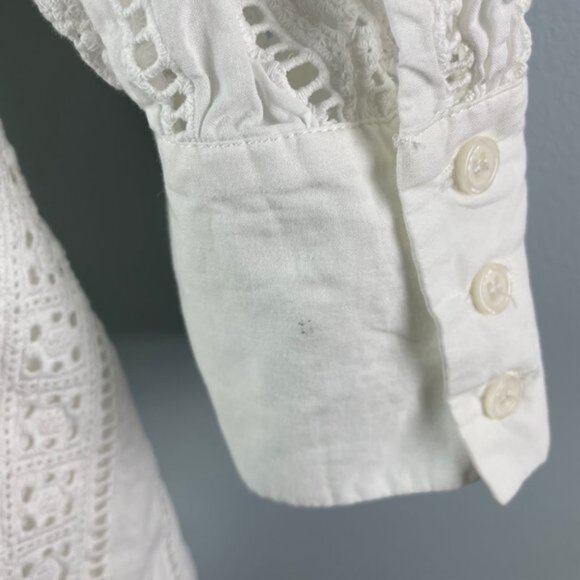 ZARA Embroidered Eyelet Mini Dress Oyster White Size XL - Picture 7 of 7